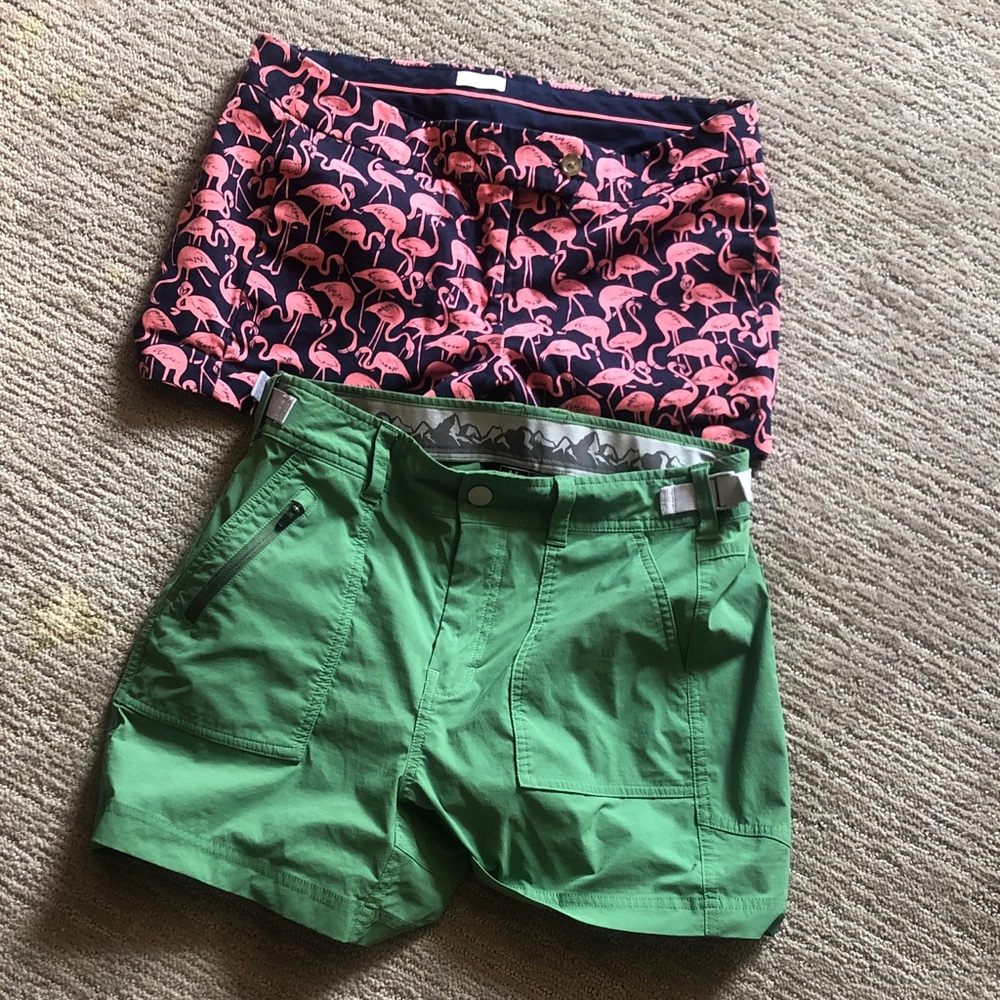 Flamingo J Crew Stio hiking zip pockets EUC both size 4 low rise